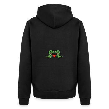 Alligator Paar Valentinstag - Unisex Premium Bio Zip Hoodie - Schwarz - Hinten - Nico (187cm)
