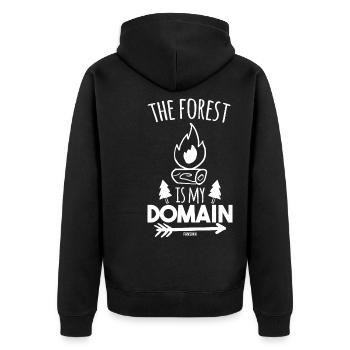 The Forest Is My Domain - Unisex Premium Organic Zip Hoodie - black - Back - Nico (187cm)