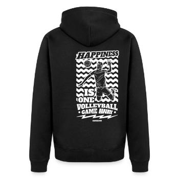 Volleyball Beachvolleyball Geschenk Strand - Unisex Premium Bio Zip Hoodie - Schwarz - Hinten - Nico (187cm)