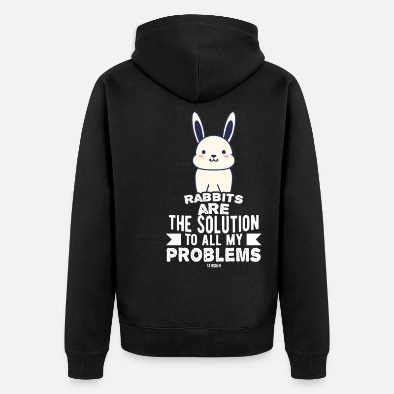 Lapin rongeur Lapin Pet - Veste à capuche bio Premium Unisexe - noir