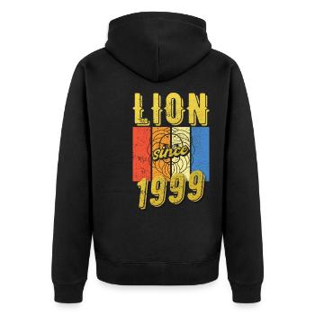 Léo 1999 Zodiac Cadeau d’anniversaire - Veste à capuche bio Premium Unisexe - noir - Dos - Nico (187cm)