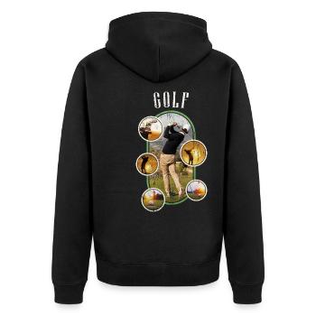 Golf Golf Golfer Sport Hobby Club Vintage - Unisex Premium Organic Zip Hoodie - black - Back - Nico (187cm)