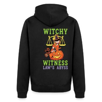 L’abîme de Witchy Witness Law Avocat effrayant Hal - Veste à capuche bio Premium Unisexe - noir - Dos - Nico (187cm)