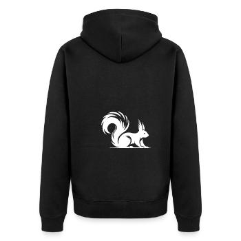 Eichhörnchen Tattoo Style Zeichnung - Unisex Premium Bio Zip Hoodie - Schwarz - Hinten - Nico (187cm)