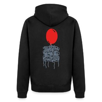 Balloonyrinth Balloon Thread Labyrinth - Unisex Premium Organic Zip Hoodie - black - Back - Nico (187cm)