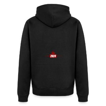 2024 année Couronne - Veste à capuche bio Premium Unisexe - noir - Dos - Nico (187cm)