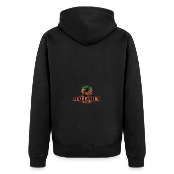Mallorca 2025 Palmen - Unisex Premium Bio Zip Hoodie - Schwarz - Hinten - Nico (187cm)