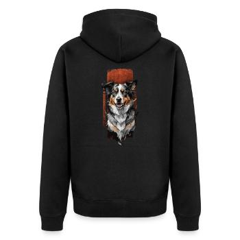 Une énergie débordante : portrait d’un border collie - Veste à capuche bio Premium Unisexe - noir - Dos - Nico (187cm)