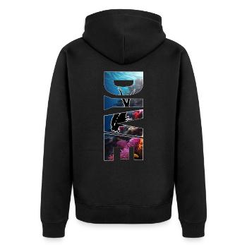 Plongée - Grand design de plongée sous-marine - Veste à capuche bio Premium Unisexe - noir - Dos - Nico (187cm)