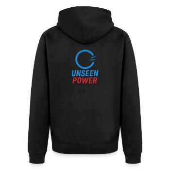 Energizing Power Abstract Design - Unisex Premium Organic Zip Hoodie - black - Back - Nico (187cm)