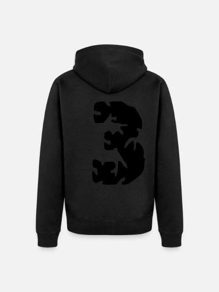 3 Zahl Trikot - Unisex Premium Bio Zip Hoodie - Schwarz