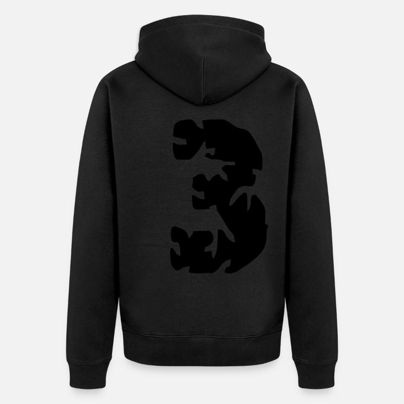 Maillot 3 numéros - Veste à capuche bio Premium Unisexe - noir