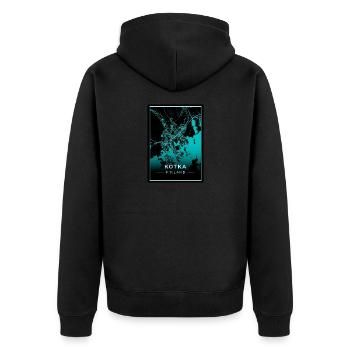 Kotka FINLAND - Unisex Premium Organic Zip Hoodie - black - Back - Nico (187cm)