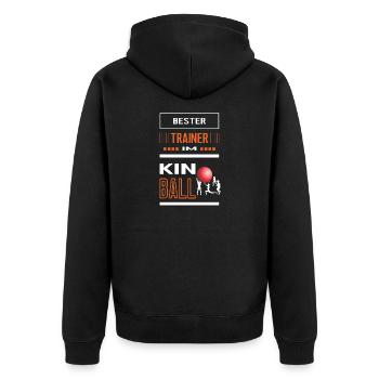 Bester Kinball Trainer Danke Kinballtrainer Geb - Unisex Premium Bio Zip Hoodie - Schwarz - Hinten - Nico (187cm)