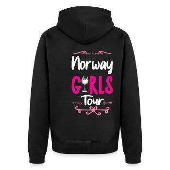 Tournée des filles de Norvège - Veste à capuche bio Premium Unisexe - noir - Dos - Nico (187cm)