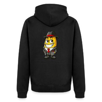 Cool Banane Mafia Gangster Dessin animé Élégant - Veste à capuche bio Premium Unisexe - noir - Dos - Nico (187cm)