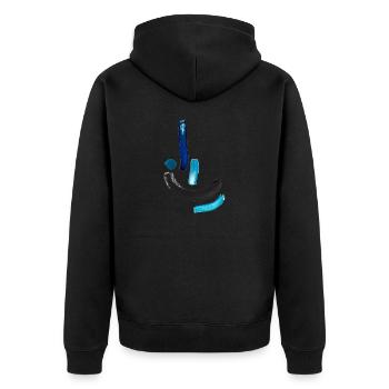 Blue Tee - Unisex Premium Bio Zip Hoodie - Schwarz - Hinten - Nico (187cm)