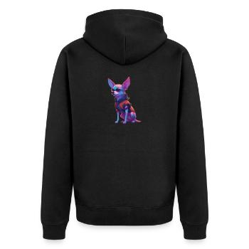 PulsePup // Chien Cyberpunk - Veste à capuche bio Premium Unisexe - noir - Dos - Nico (187cm)