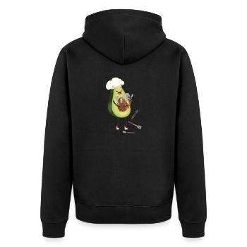 Avocado - Unisex Premium Bio Zip Hoodie - Schwarz - Hinten - Nico (187cm)