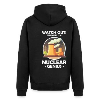 Erneuerbare Nukleare Spruch für Nukleartechnik - Unisex Premium Bio Zip Hoodie - Schwarz - Hinten - Nico (187cm)