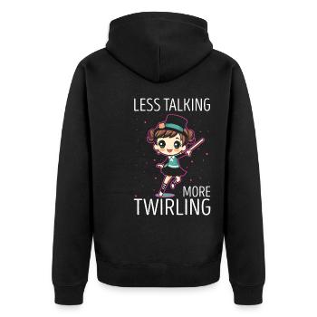 Professionelles Stabdänzerin für Majorette - Unisex Premium Bio Zip Hoodie - Schwarz - Hinten - Nico (187cm)