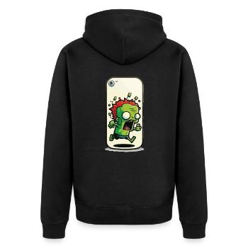 Connected 24/7 - Unisex Premium Organic Zip Hoodie - black - Back - Nico (187cm)