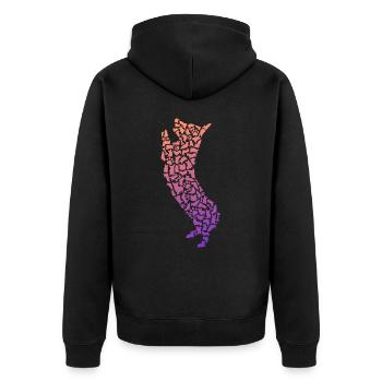 Cardigan Welsh Corgi Mama Mädchen Corgi Hund - Unisex Premium Bio Zip Hoodie - Schwarz - Hinten - Nico (187cm)
