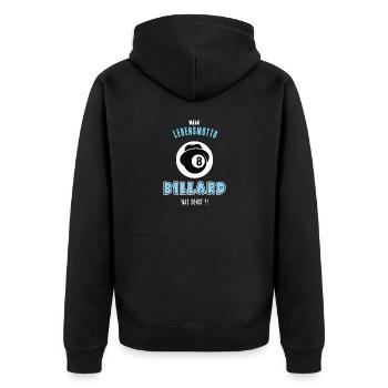 Billard Billardspieler Billardfan Billardspiel - Unisex Premium Bio Zip Hoodie - Schwarz - Hinten - Nico (187cm)