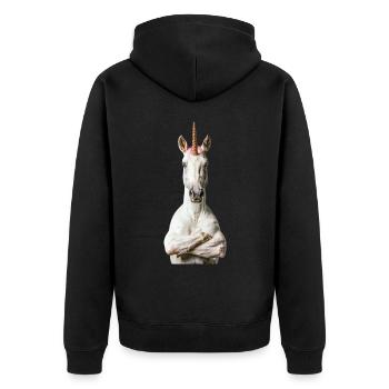 Licorne - Veste à capuche bio Premium Unisexe - noir - Dos - Nico (187cm)