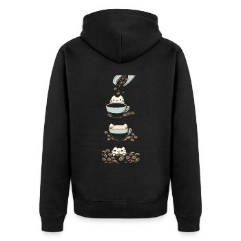 Ragdoll Cat Lover Coffee Cup Ragdolls Cats - Unisex Premium Organic Zip Hoodie - black - Back - Nico (187cm)