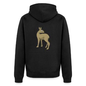 Roe deer - Unisex Premium Organic Zip Hoodie - black - Back - Nico (187cm)