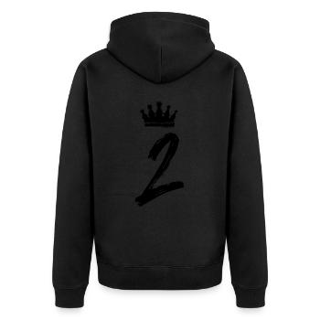 2 Couronne de numéros - Veste à capuche bio Premium Unisexe - noir - Dos - Nico (187cm)