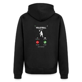 Le volleyball appelle l’homme - Veste à capuche bio Premium Unisexe - noir - Dos - Nico (187cm)