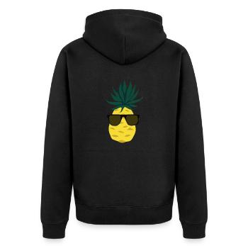 Pineapple with Sunglasses Holiday Gift - Unisex Premium Organic Zip Hoodie - black - Back - Nico (187cm)