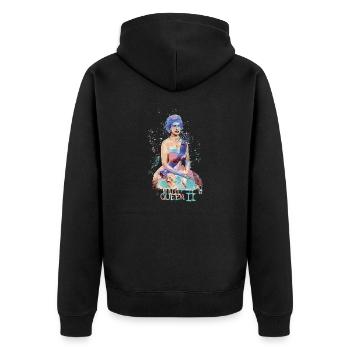 Queen II -Elizabeth England -Queen of England,colorful - Unisex Premium Organic Zip Hoodie - black - Back - Nico (187cm)
