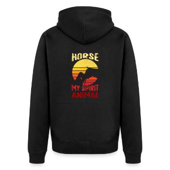 horse my spirit animal - Unisex Premium Organic Zip Hoodie - black - Back - Nico (187cm)