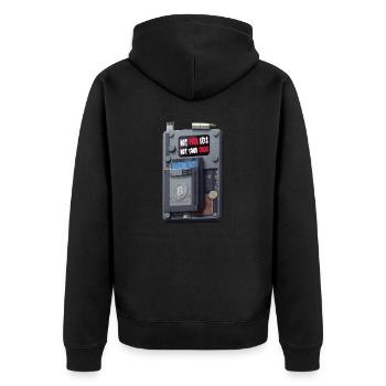 Not your keys not your coinsbitcoin hartwarewallet - Unisex Premium Bio Zip Hoodie - Schwarz - Hinten - Nico (187cm)