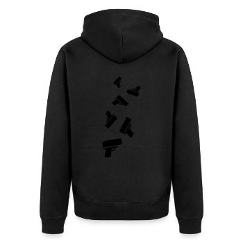 Pluie d’argent d’armes à feu - Veste à capuche bio Premium Unisexe - noir - Dos - Nico (187cm)
