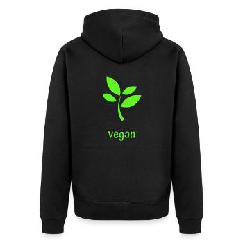 Végétalien - Veste à capuche bio Premium Unisexe - noir - Dos - Nico (187cm)