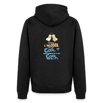 Quoi? L’alcool ce n’est pas cool? - Veste à capuche bio Premium Unisexe - noir - Dos - Nico (187cm)