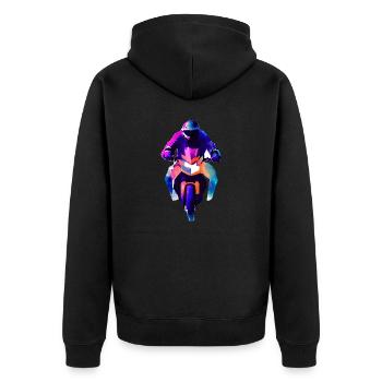 Motorcycle Motorcyclist Motorcross Motorcycle Fan - Unisex Premium Organic Zip Hoodie - black - Back - Nico (187cm)