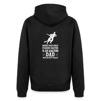 Behind Every Great Figure Skater Is An Amazing Dad - Unisex Premium Bio Zip Hoodie - Schwarz - Hinten - Nico (187cm)