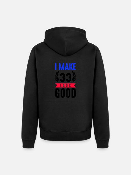 look good 33 - Unisex Premium Organic Zip Hoodie - black