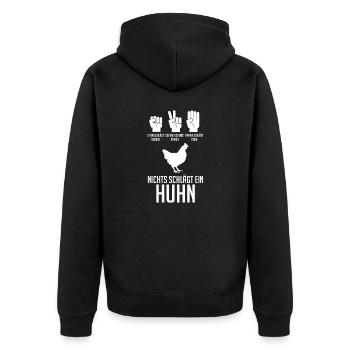 Huhn Landwirt Bauernhof Hühner - Unisex Premium Bio Zip Hoodie - Schwarz - Hinten - Nico (187cm)