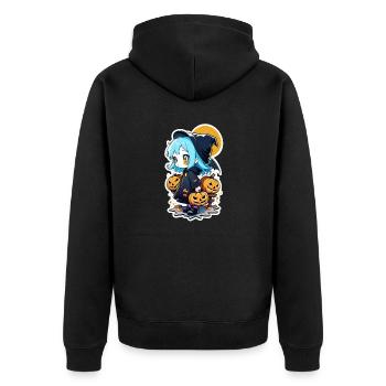 Halloween - Witch Manga - Unisex Premium Organic Zip Hoodie - black - Back - Nico (187cm)