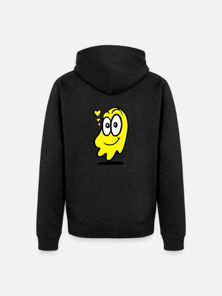 Love Ghost Yellow - Unisex Premium Organic Zip Hoodie - black