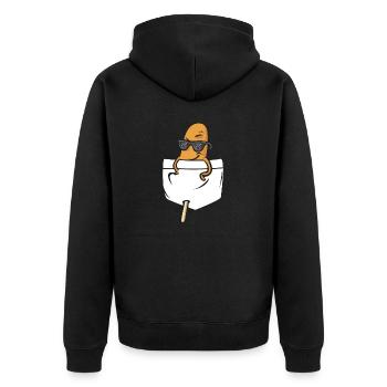 Corn Dog Corndog - Unisex Premium Organic Zip Hoodie - black - Back - Nico (187cm)