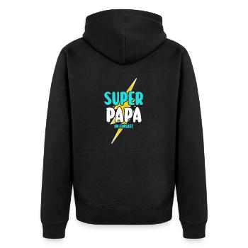 Papa Fête des pères Papa - Veste à capuche bio Premium Unisexe - noir - Dos - Nico (187cm)