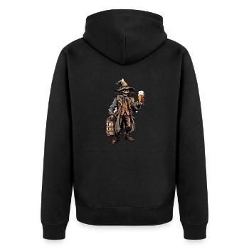 Scarecrow / Harvest Worker / Corn Field / Field - Unisex Premium Organic Zip Hoodie - black - Back - Nico (187cm)