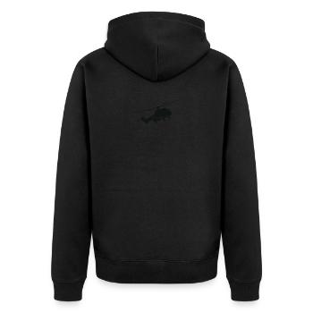 Hubschrauber Geschenk Pilot Helikopter - Unisex Premium Bio Zip Hoodie - Schwarz - Hinten - Nico (187cm)